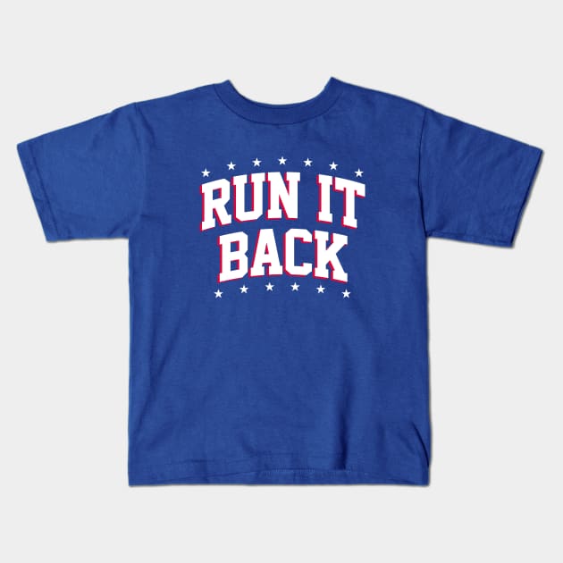 Run It Back - Blue Kids T-Shirt by KFig21